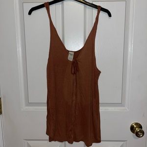 Relaxed brown free people tank top. NWOT